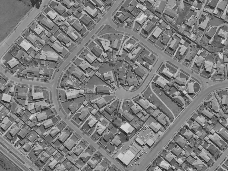 Burnside Crescent from the air, 1970-1974