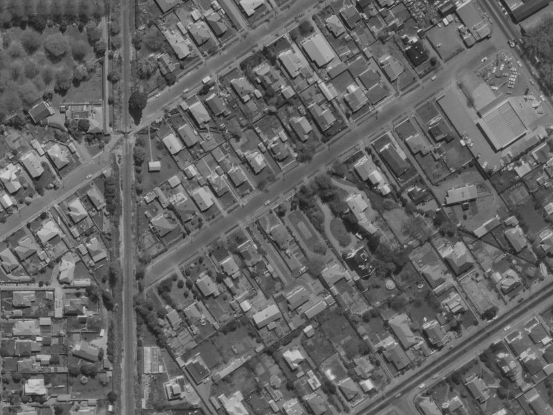 22 Blair Avenue from the air, 1970-1974