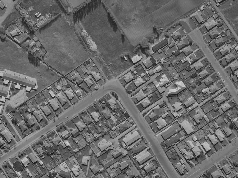 206 Rutland Street from the air, 1970-1974