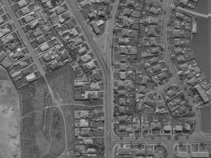 307 Hills Road from the air, 1970-1974
