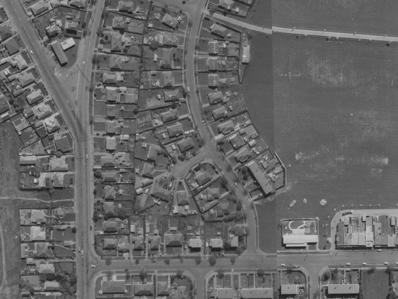 3-7 Lynn Place from the air, 1970-1974