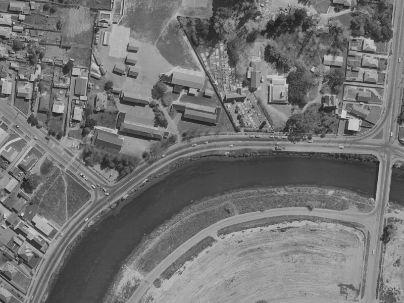 269–281 New Brighton Road from the air, 1970-1974