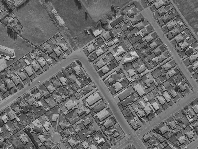 198 Rutland Street from the air, 1970-1974