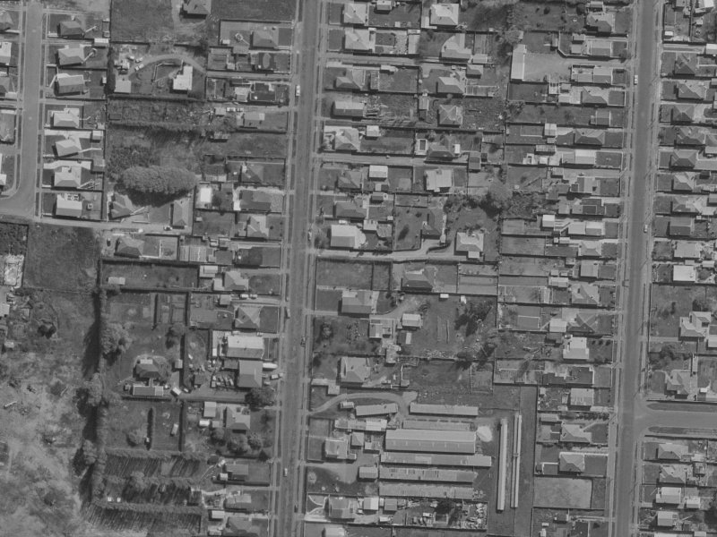 107 Palmers Road from the air, 1970-1974