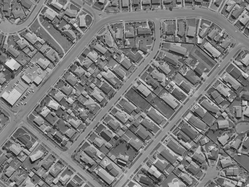 16 Oakfield Street from the air, 1970-1974