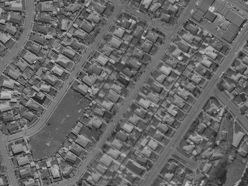Springbank Street from the air, 1970-1974