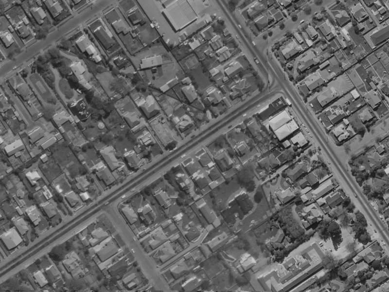 186 Blighs Road from the air, 1970-1974