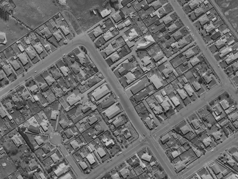 186 Rutland Street from the air, 1970-1974