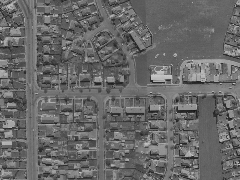 13-15 Acheson Avenue from the air, 1970-1974