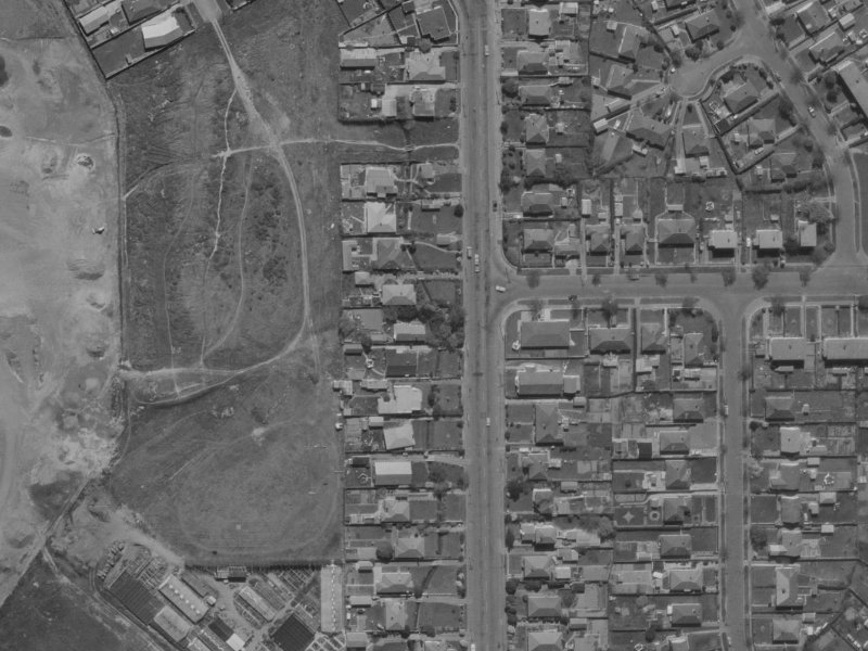 293 Hills Road from the air, 1970-1974