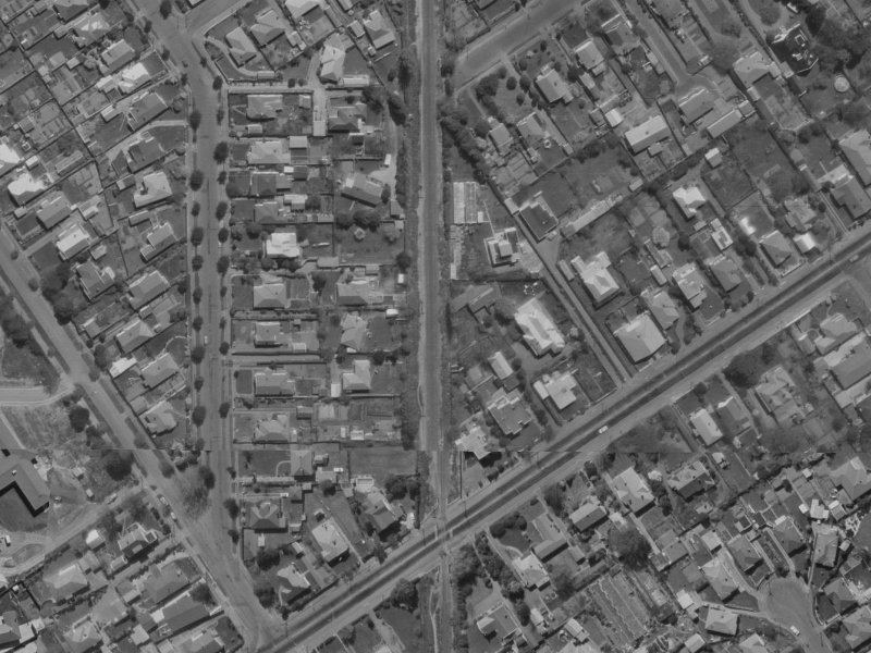 139 Blighs Road from the air, 1970-1974