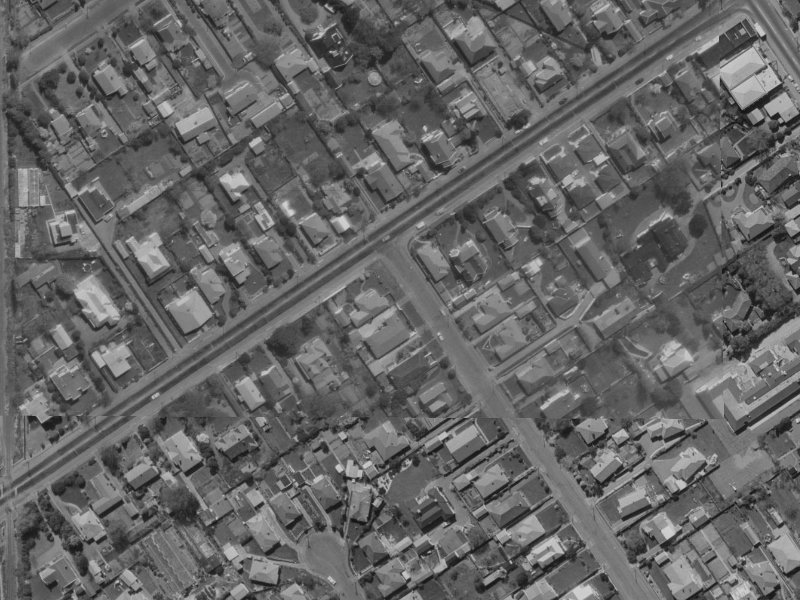 159 Blighs Road from the air, 1970-1974