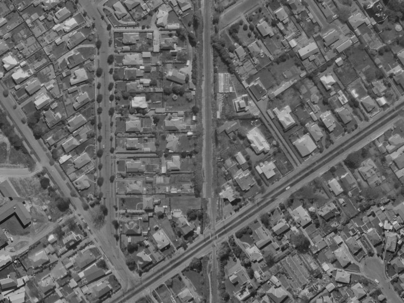 16 St James Avenue from the air, 1970-1974