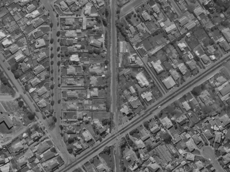 137 Blighs Road from the air, 1970-1974