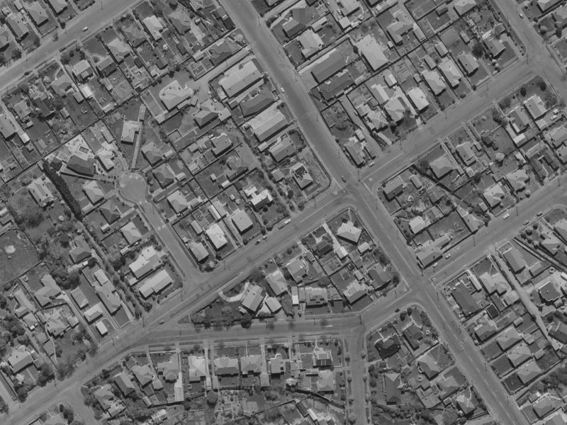 130 Mays Road from the air, 1970-1974