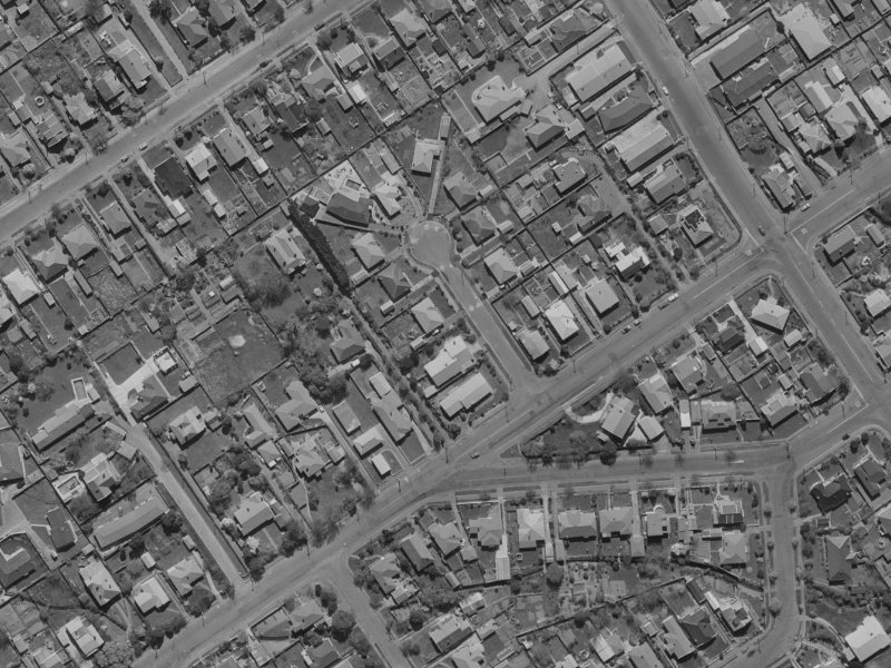 Tavendale Place from the air, 1970-1974