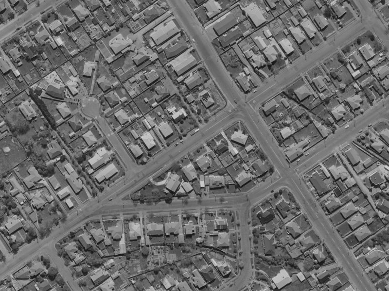 176 Rutland Street from the air, 1970-1974