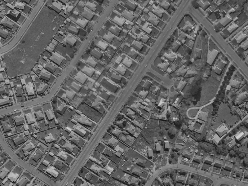 Greers Road from the air, 1970-1974