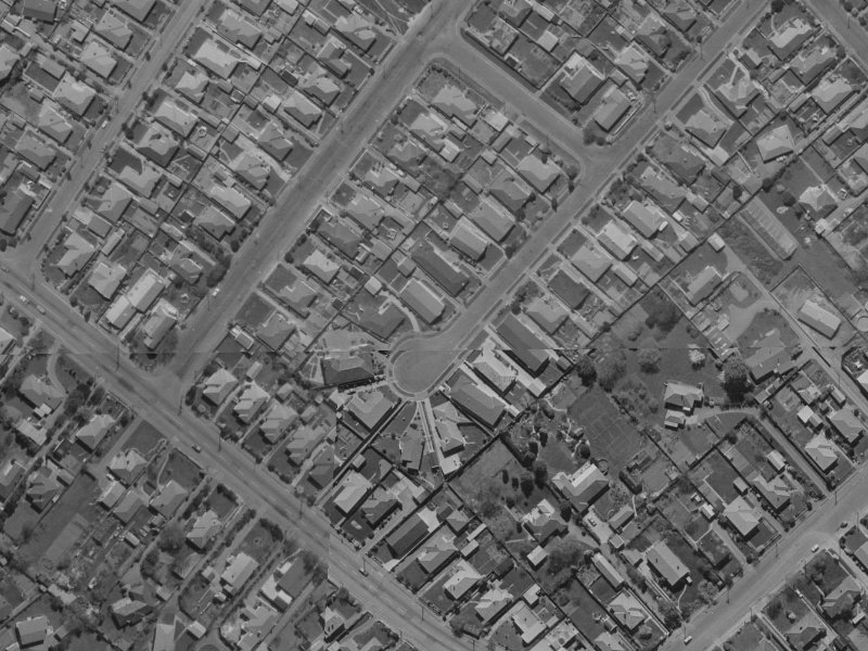 7A Hudson Street from the air, 1970-1974