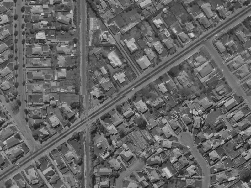 138 Blighs Road from the air, 1970-1974