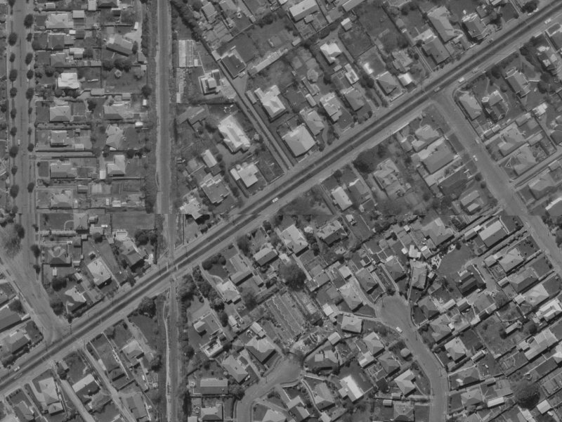 140 Blighs Road from the air, 1970-1974