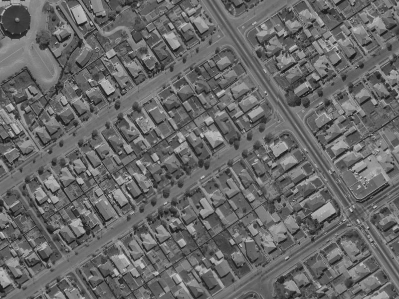 201 Knowles Street from the air, 1970-1974