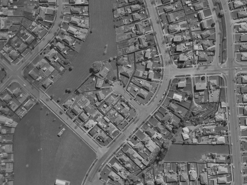 Lusk Place from the air, 1970-1974