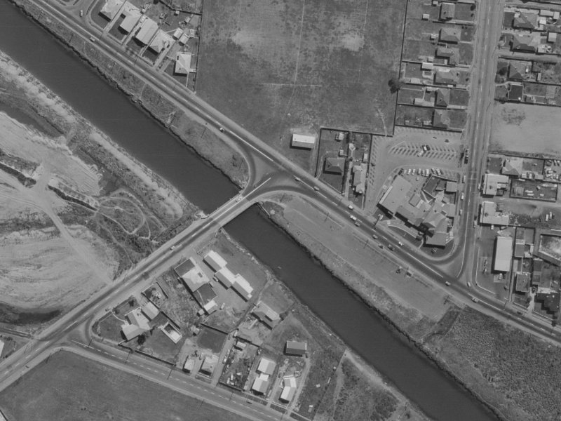 481 New Brighton Road from the air, 1970-1974