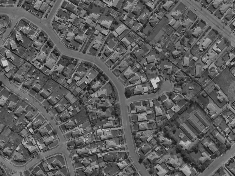 78 Brookside Terrace from the air, 1970-1974