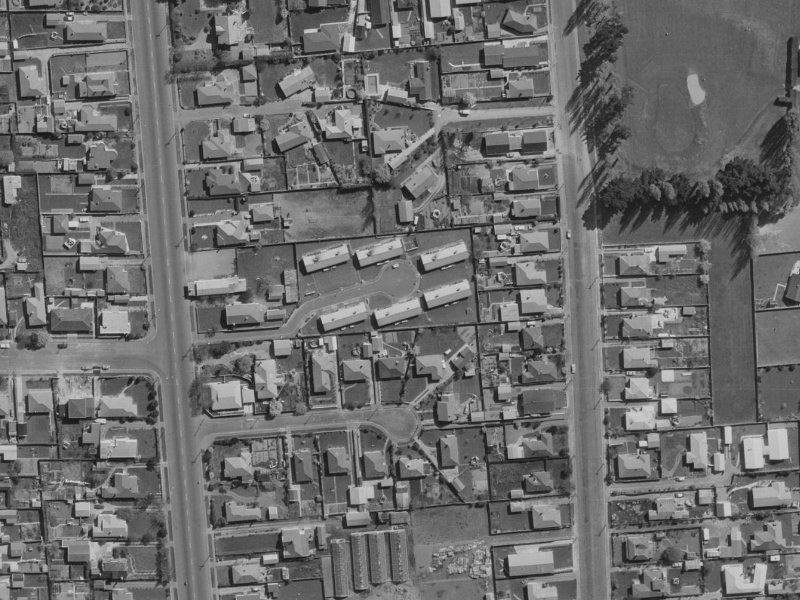 Alma Place from the air, 1970-1974