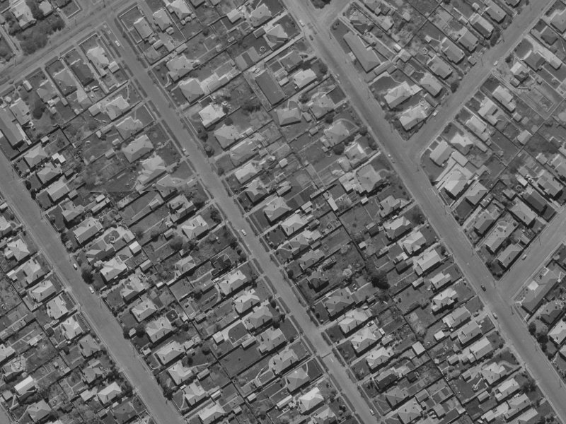 62 Francis Avenue from the air, 1970-1974