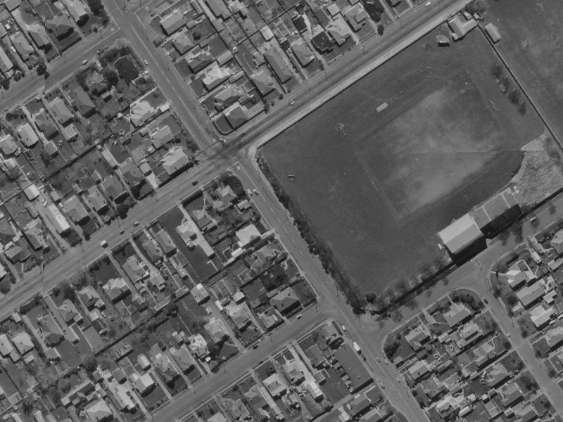 87 Rutland Street from the air, 1970-1974