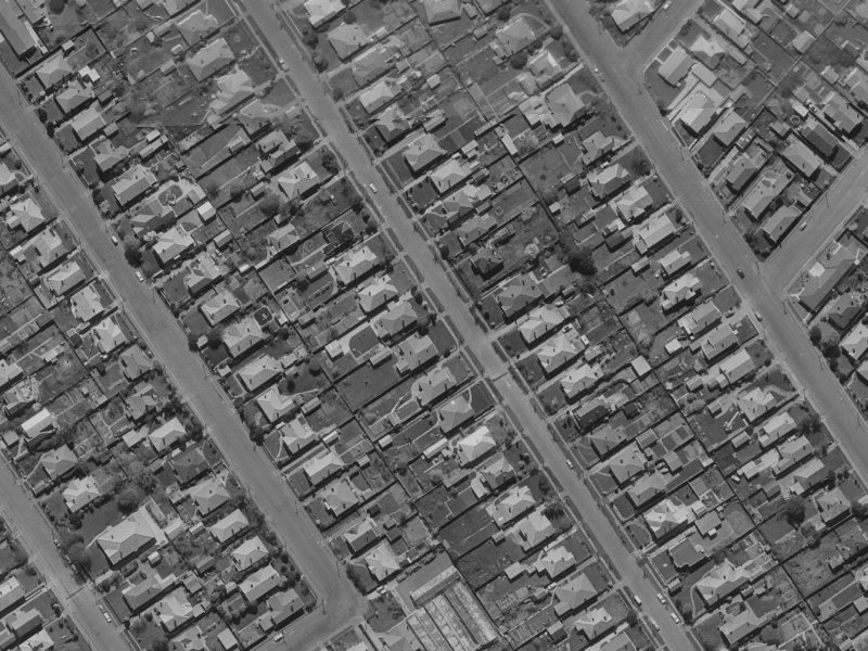 53 Francis Avenue from the air, 1970-1974