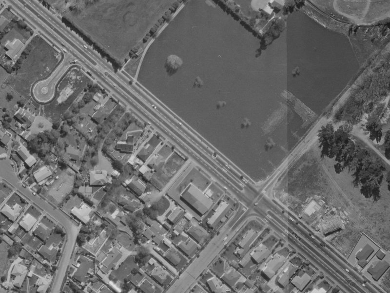 243 Memorial Avenue from the air, 1970-1974