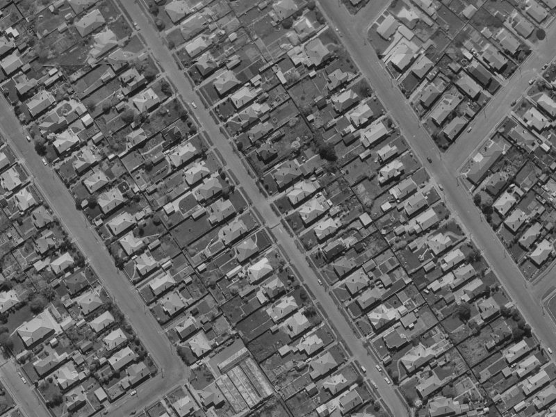 50 Francis Avenue from the air, 1970-1974