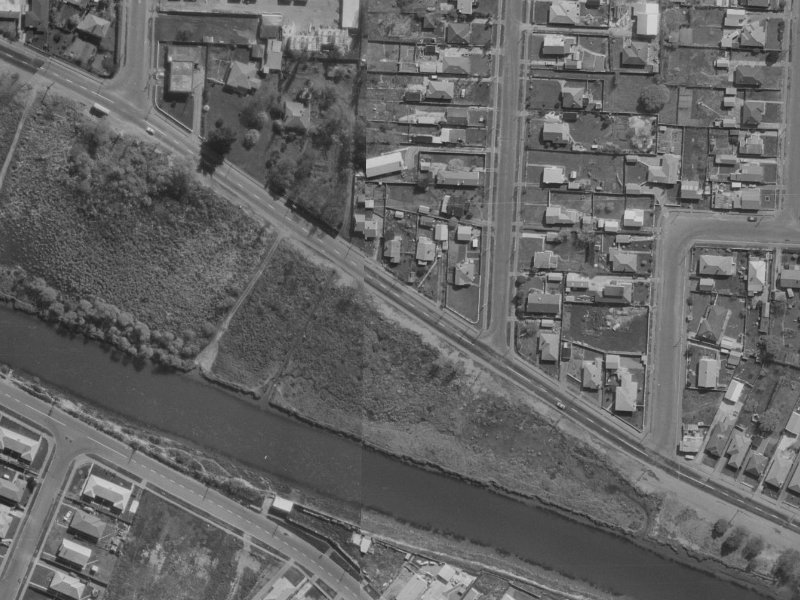 527-529 New Brighton Road from the air, 1970-1974