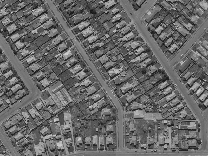 30 Francis Avenue from the air, 1970-1974