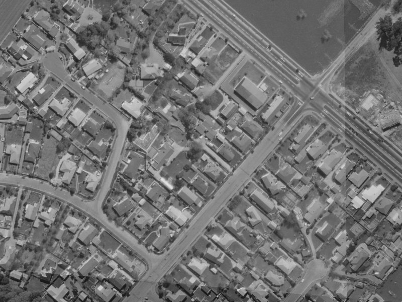 83 Grahams Road from the air, 1970-1974