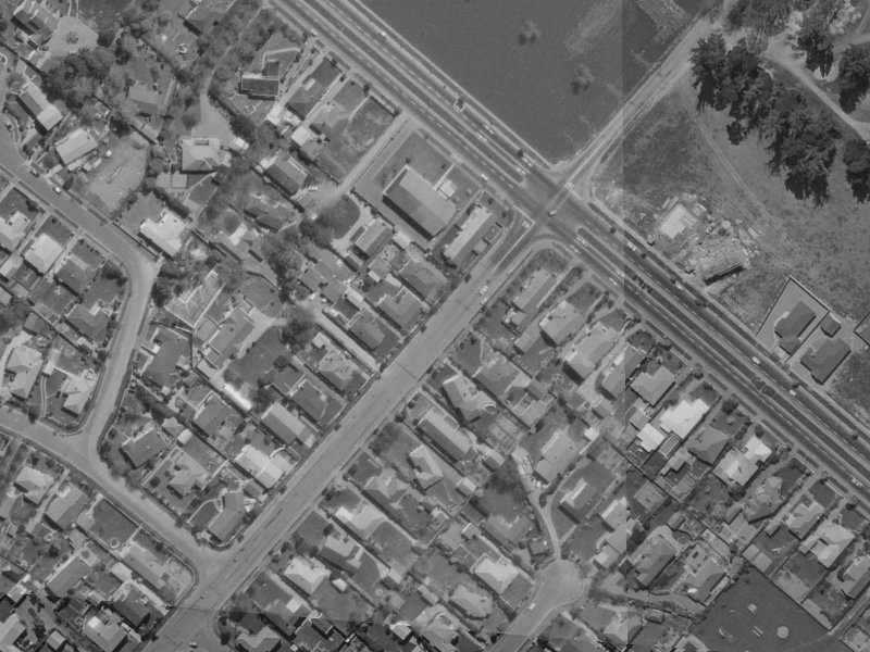 89 Grahams Road from the air, 1970-1974