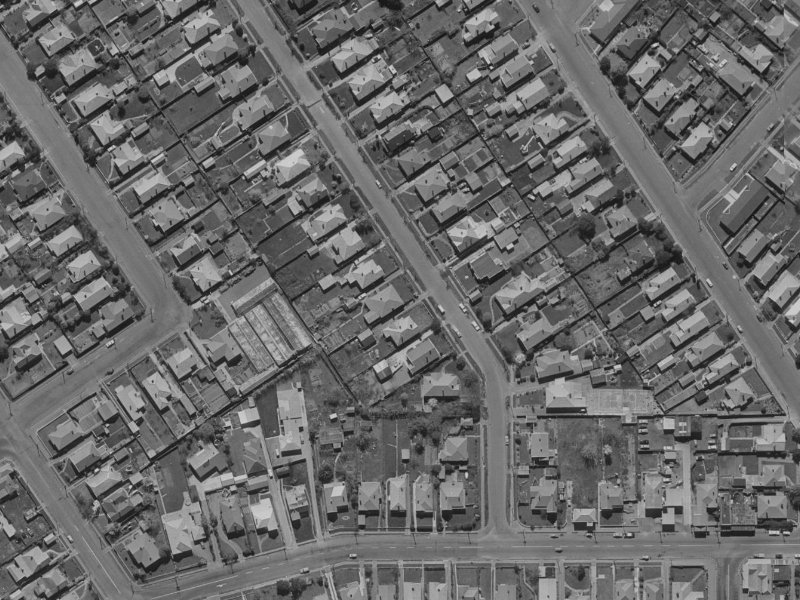 25 Francis Avenue from the air, 1970-1974