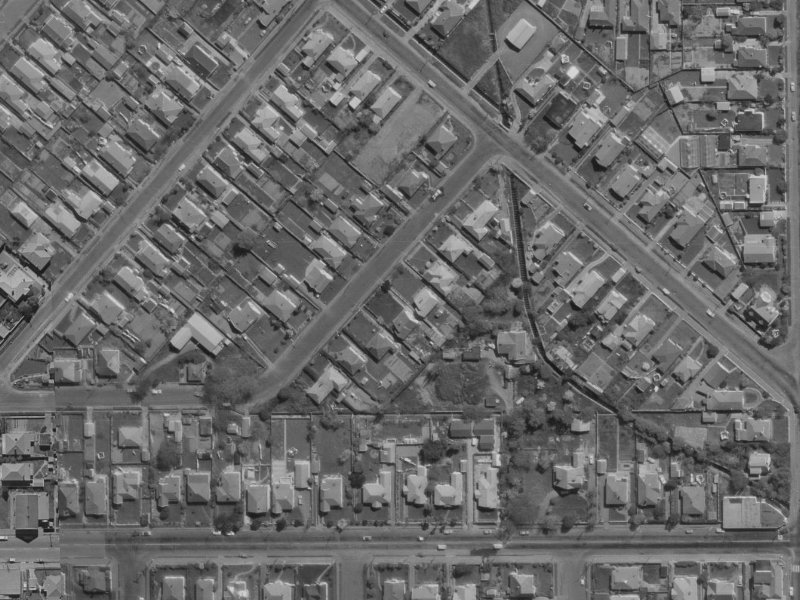 135B Aylesford Street from the air, 1970-1974