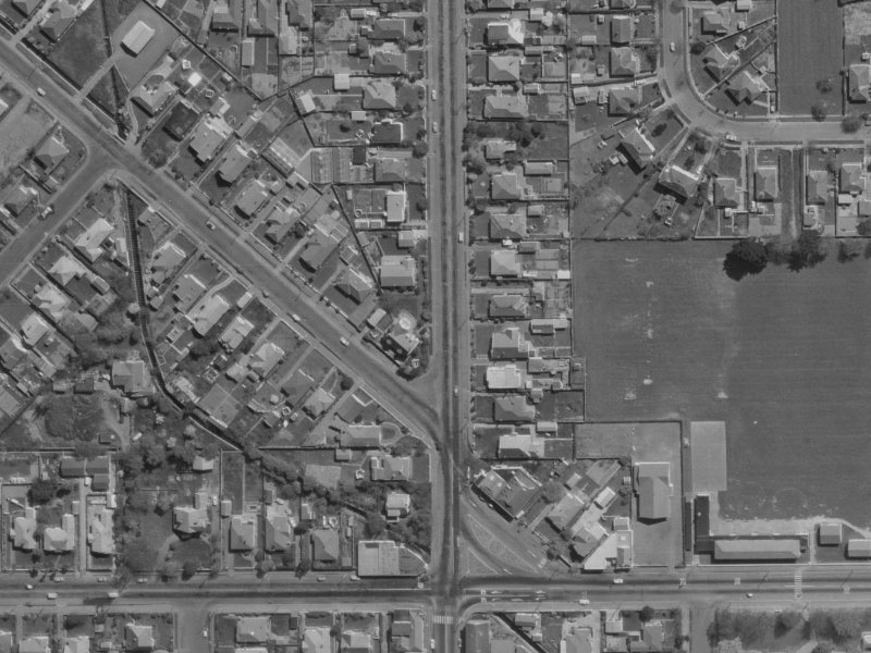 221-223 Hills Road from the air, 1970-1974