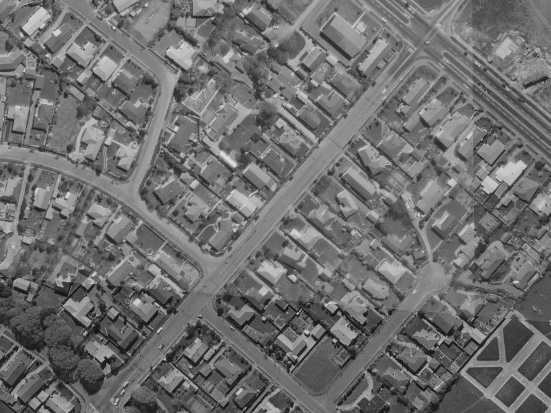 75A Grahams Road from the air, 1970-1974