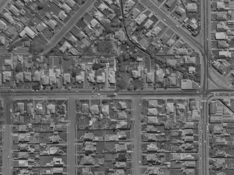 109-123 Warrington Street from the air, 1970-1974