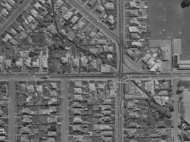 133 Warrington Street from the air, 1970-1974