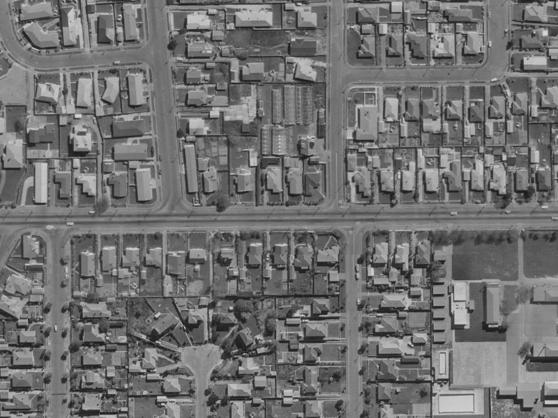 43-51 Shirley Road from the air, 1970-1974