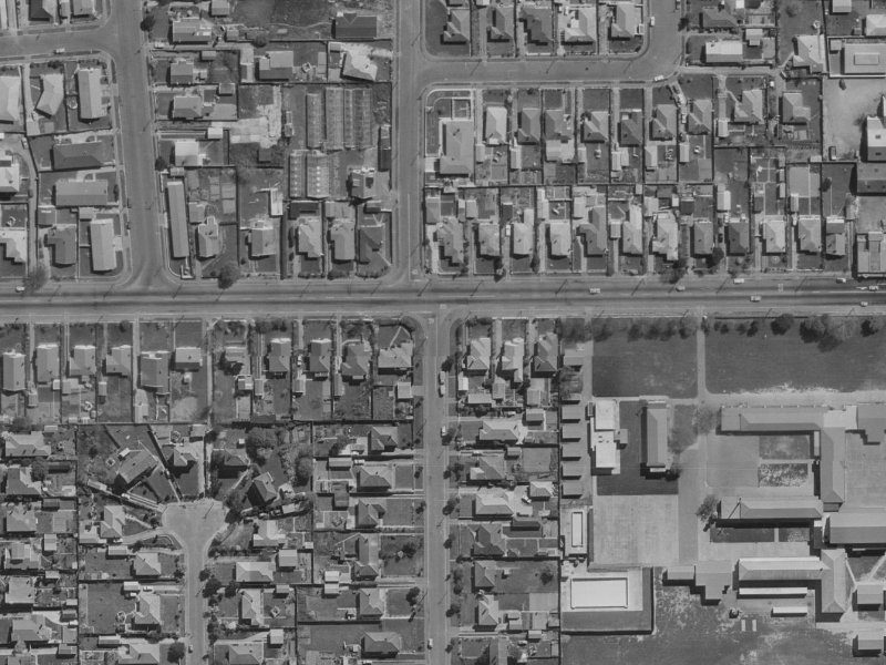 132 Warden Street from the air, 1970-1974