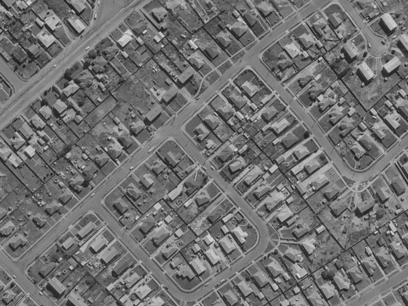 48E Wimborne Crescent from the air, 1970-1974