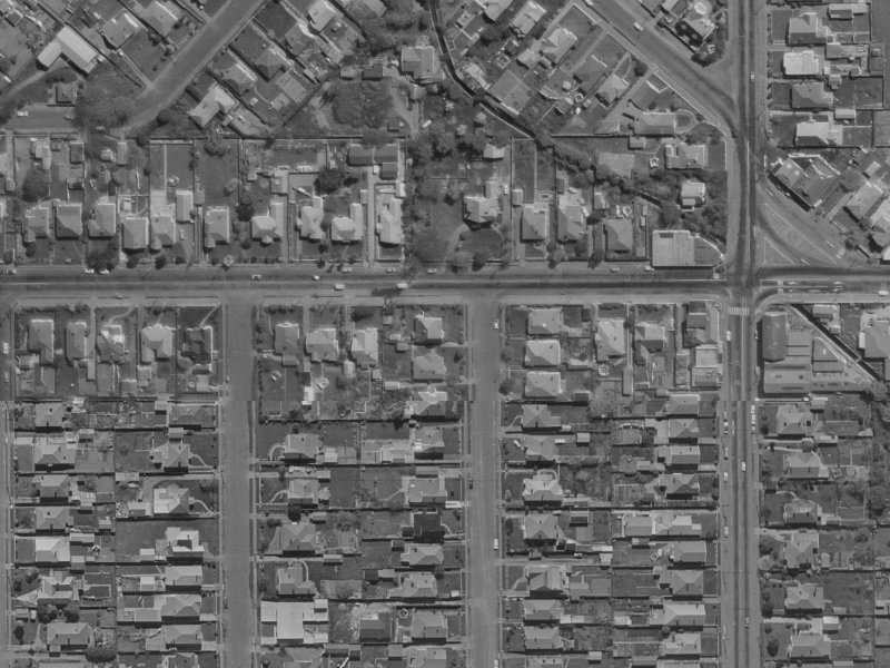 57 Woodville Street from the air, 1970-1974