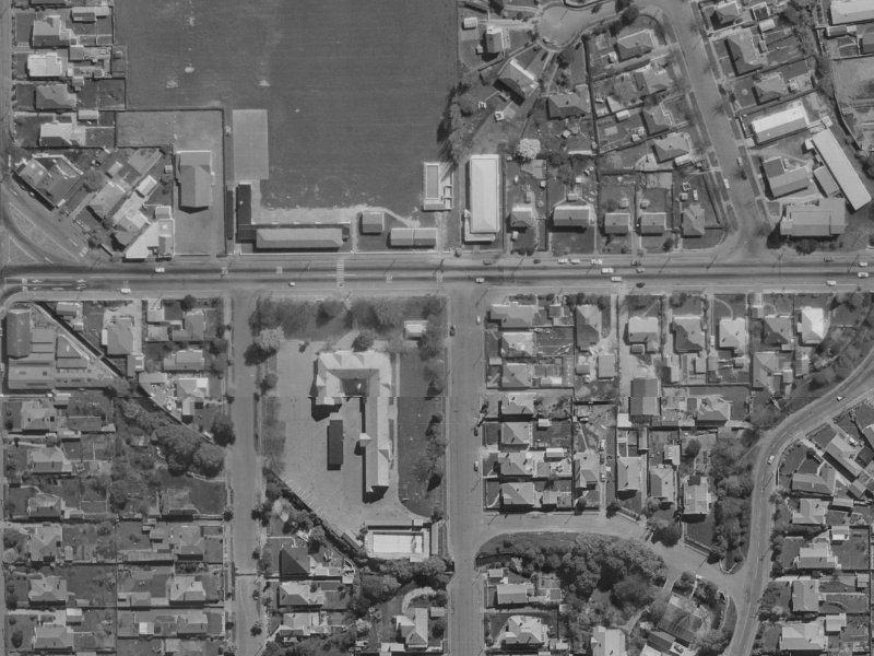 Chancellor Street from the air, 1970-1974